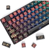 Guffercty kred Pudding PBT Keycaps for 75 Percent Keyboard, 120-Keys Transparent Keycaps ASA Profile Custom Replacement Key Caps US Layout for 60 68 82 87 104 Key Set Mechanical keyboard (Constellatio