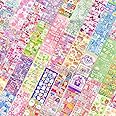 100 Sheets Stickers Deco Stickers,Photocard Stickers, Ribbon Butterfly Heart Alphabet Cute Stickers for Photocards Journaling Anniversary Family Photo Album Arts Crafts Scrapbooking