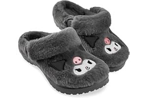 Hello Kitty Sanrio Faux Fur Clogs for Girls, US 10–3, Slip On Shoes, Kuromi Anti Slip House Slippers, Kawaii Gifts for Girls