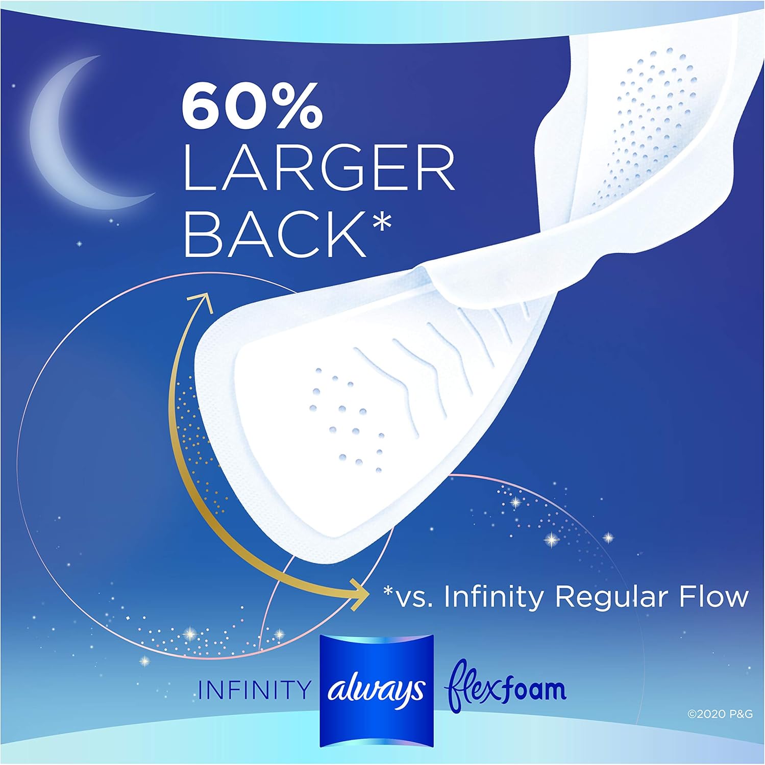 Always Infinity Feminine Pads with Wings for Women, Size 5, Extra Heavy Overnight, Unscented, 22 Count (Pack of 3): Health & Personal Care