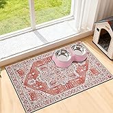 famibay Dog Food Mat, Absorbent Cat Dog Mats for Food and Water, No Stains Quick Dry Pet Cat Bowl Mats with Non Slip Backing, Boho Pet Feeding Mat for Floor Waterproof 12"x20"