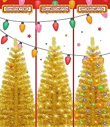 DEWUR Pre-Lit Artificial Christmas Tree, Warm White