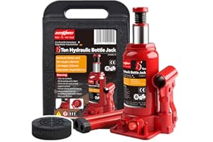 AUTOXBERT 5 Ton 10,000lb Hydraulic Bottle Jack with Jack Pad for Car Pickup Truck RV Auto Repair Carrying Storage Case Box