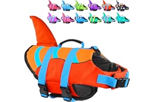 Fragralley Shark Dog Life Jacket, High Buoyancy with Tear-Resistant Nylon, Dog Float Vest for Swimming and Boating, Pet Life Preserver for Small Medium Large Dogs (PFD)
