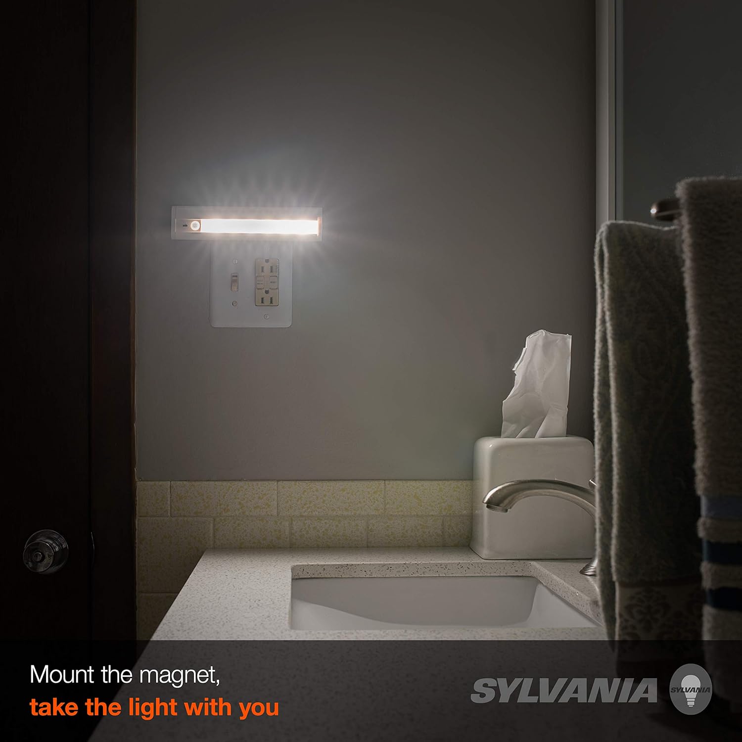 SYLVANIA General Lighting 64997 Sylvania 8" Battery Powered Closet Light, Cool White - - 