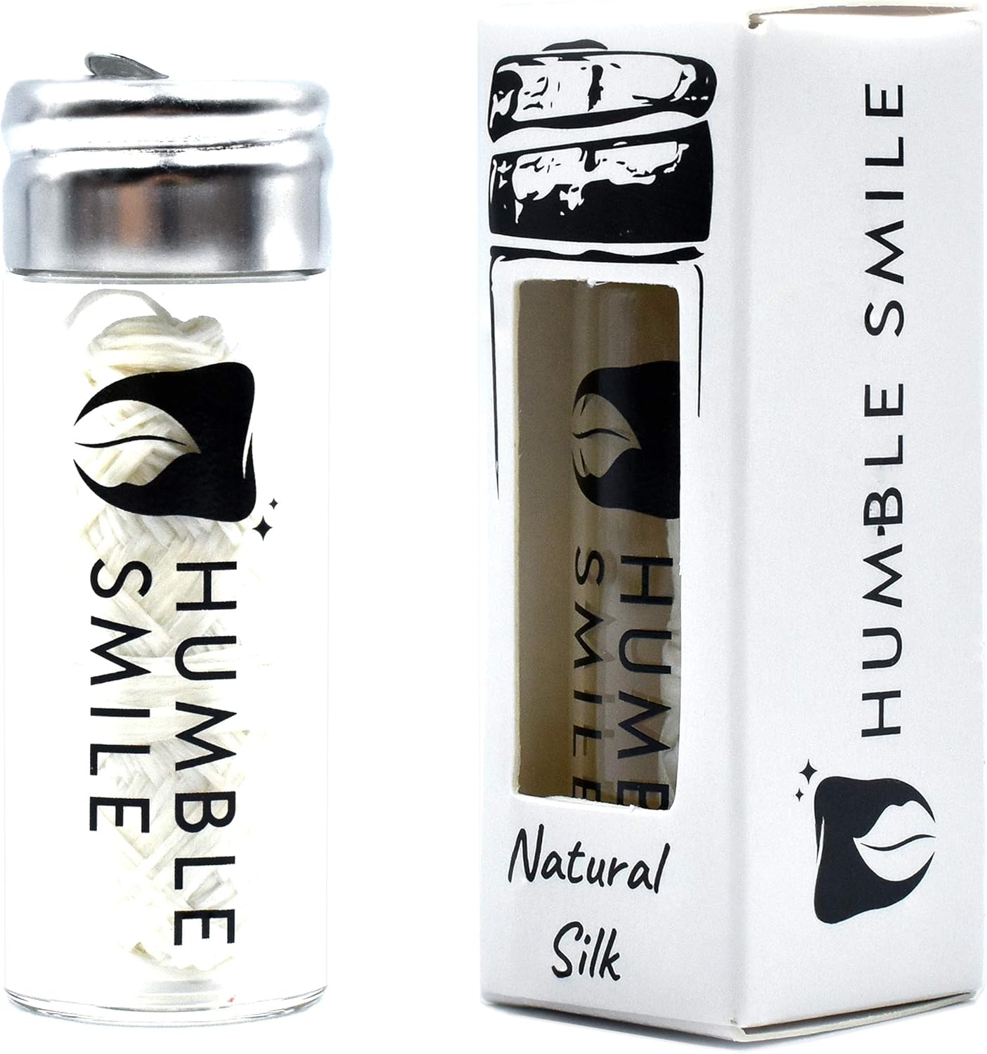 Humble Smile Natural Silk Dental Floss, Recyclable Glass Container