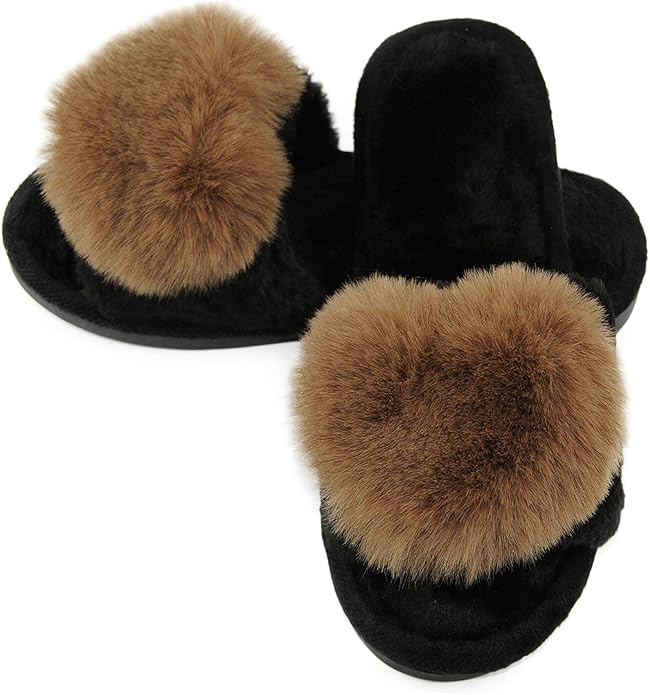 fuzzy flip flop house slippers