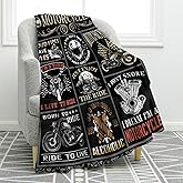 Jekeno Motorcycle Blanket Gifts for Men Boyfriend Husband Cool Birthday for Man Bikers Motorbike Lovers Riders Inspiring Rider Quotes Print Presents Decor Home Couch Soft Throw 50"x60"