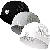 EIBLSEEK 3Pcs Breathable Mesh Skull Caps for Men Women, Quick Dry Lightweight Sweat Helmet Liner, Hair Cooling Cap
