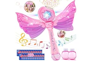 Aooess Bubble Wands for Kids 3-5 Years Old Girls: Light Up Bubble Wand Princess Wands for Little Girls Toys for Kids Ages 3-4 Bubble Party Favors for Kid Girls Outdoor Toys for Kids 3 4 5 6 7 8 Years