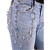 ARZASGO Layered Punk Pants Chain for Men Women, Gothic Hip Hop Jean Chain Wallet Chain Biker Trouser Chain, Goth Emo Fashion Keychain Accessories