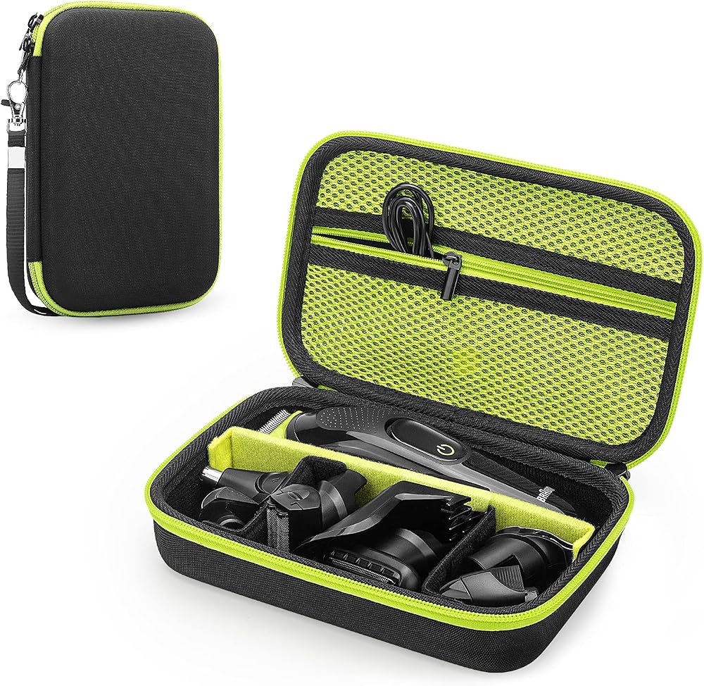 Yinke Green Hard Case for Braun Series 3/5/7 Trimmer MGK3335 BT3221 BT5260 Bag