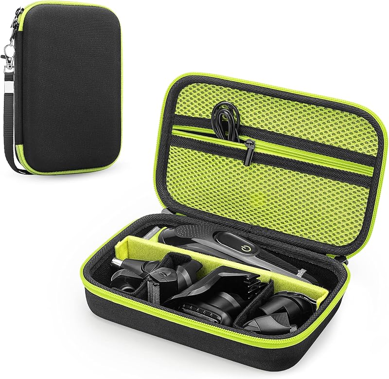 Yinke Green Hard Case for Braun Series 3/5/7 Trimmer MGK3335 BT3221 BT5260 Bag