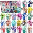 wtelnbton Slime Set Butter Slime Kit 24 Packed Two-Toned Scented Containers, Assorted Colors and Designs，Soft and Bouncy Non-Sticky Slime Party Gifts for Girls and Boys