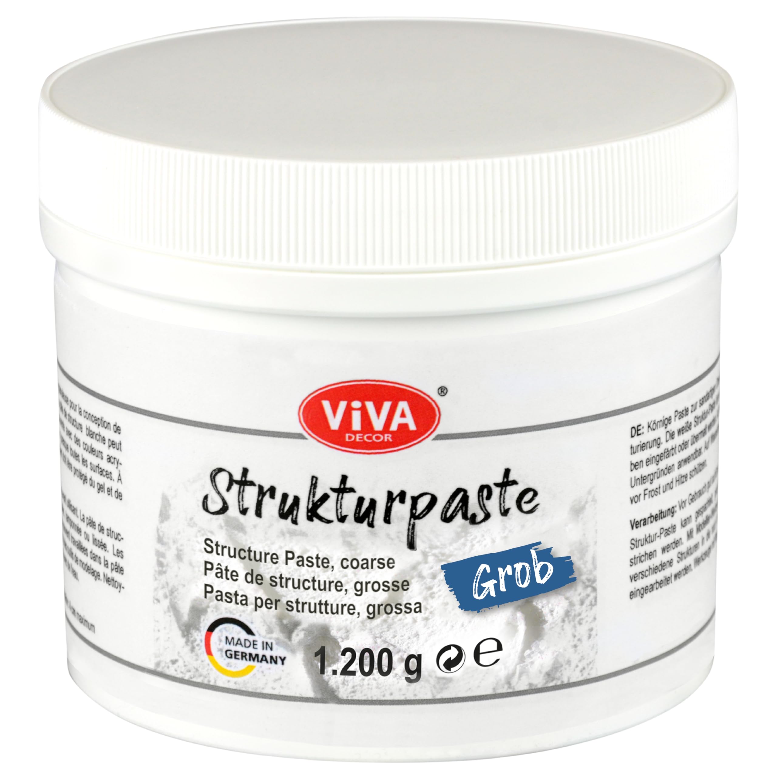 Viva Decor Structure Paste White 1200g - Coarse