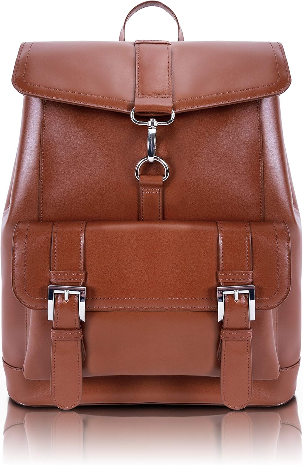 tan leather laptop backpack