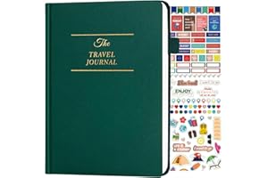 LANKAIVA Travel Journal for Women & Men - Budget Travel Planner Notebook for 6 Trips Organizer- Travel Scrapbook to Record Memories and Adventures - Gifts for People Who Travel, Green