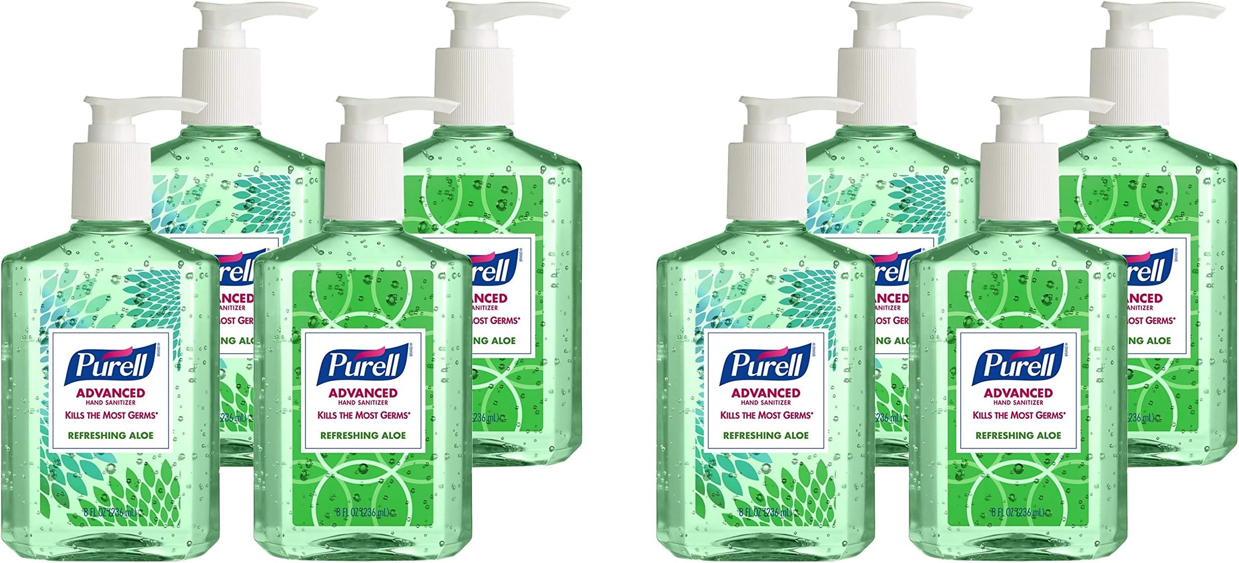 Purell 9674-06-ECDECO Advanced Design Series Hand Sanitizer, 8 oz Bottles (2 X Pack of 4)