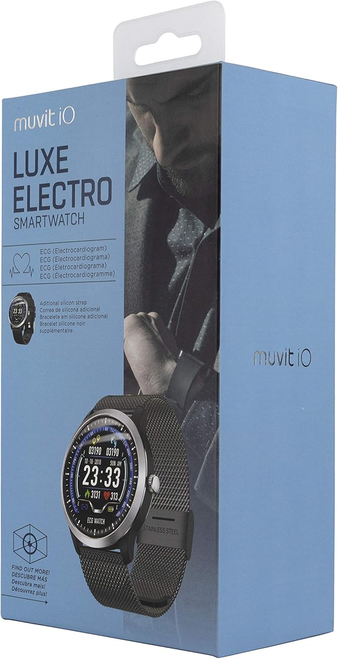 muvit iO Reloj de Actividad y Salud Luxe Electro Negro 2 Correas ...