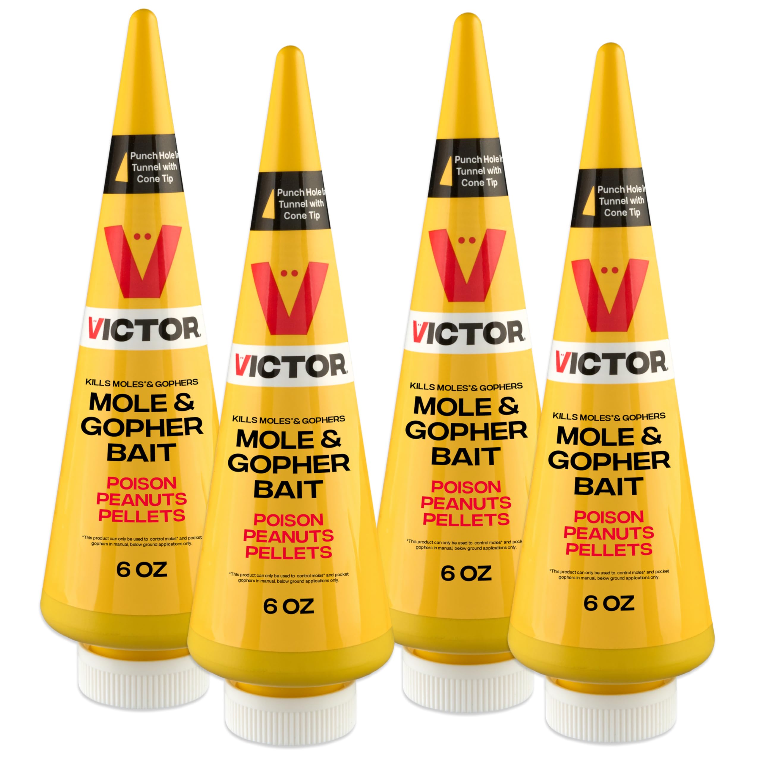 Photo 1 of Victor M6006 Outdoor Mole & Gopher Poison Peanuts, Mole and Gopher Killer Bait, 4 Pack