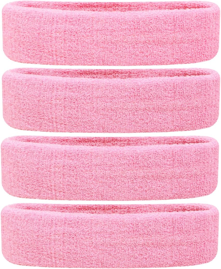 Oldhill 4-Pack Kids Sports Headbands Sweatbands by Thick Terry Cloth Cotton