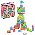 MEGA BLOKS First Builders Toddler Blocks Toys Set, Big Building Bag with 80 Pieces and Storage, Red, Ages 1+ Years