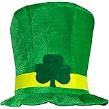 St. Patricks Day Shamrock Green Velvet Top Hat for Men & Women