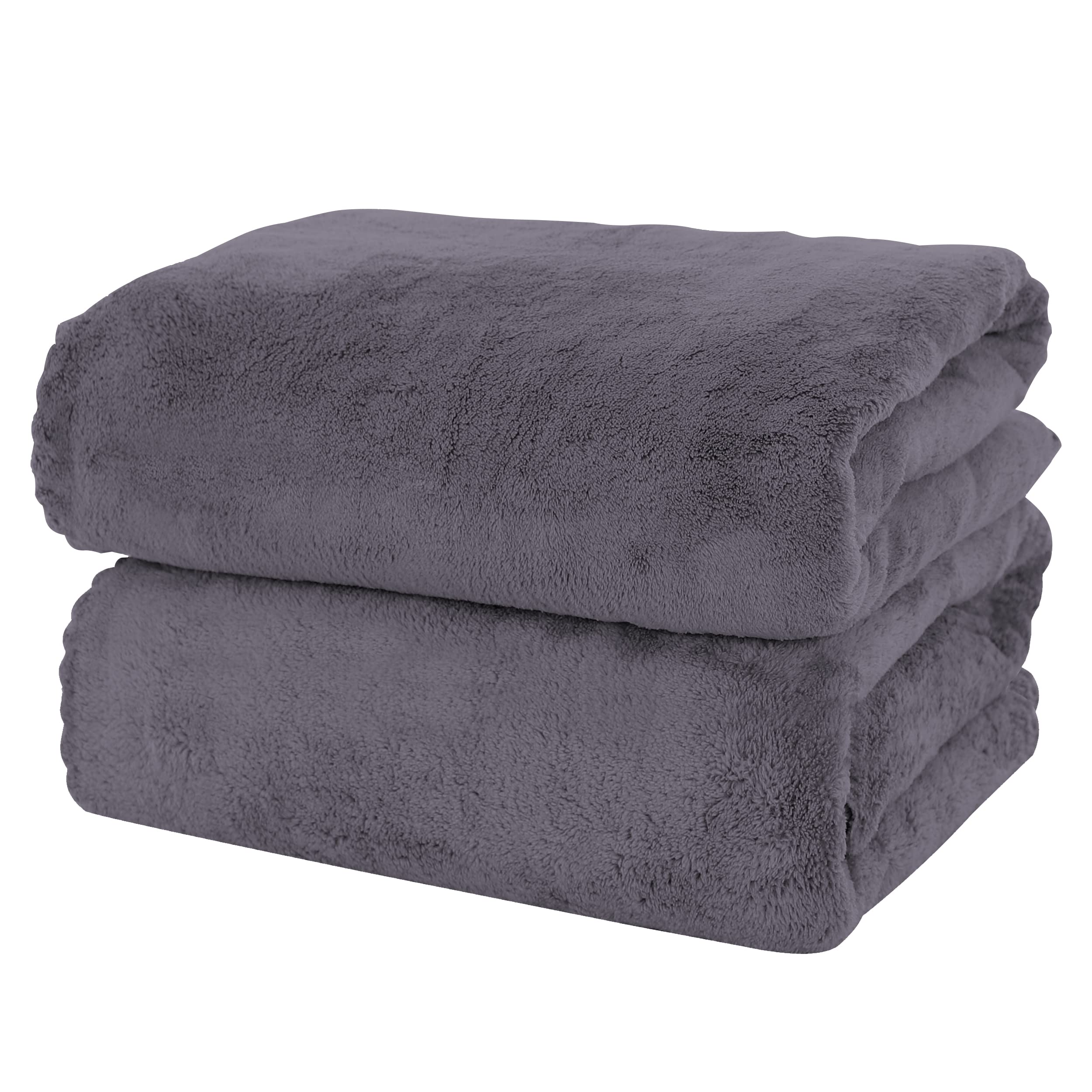 Photo 1 of ***PARTIAL SET/ ONLY 1*** MOONQUEEN 2 Pack Premium Bath Towel Set - Quick Drying - Microfiber Coral Velvet Highly Absorbent Towels - Multipurpose Use as Bath Fitness, Bathroom, Sports, Yoga Towel (Dark Grey, Bath Towel)