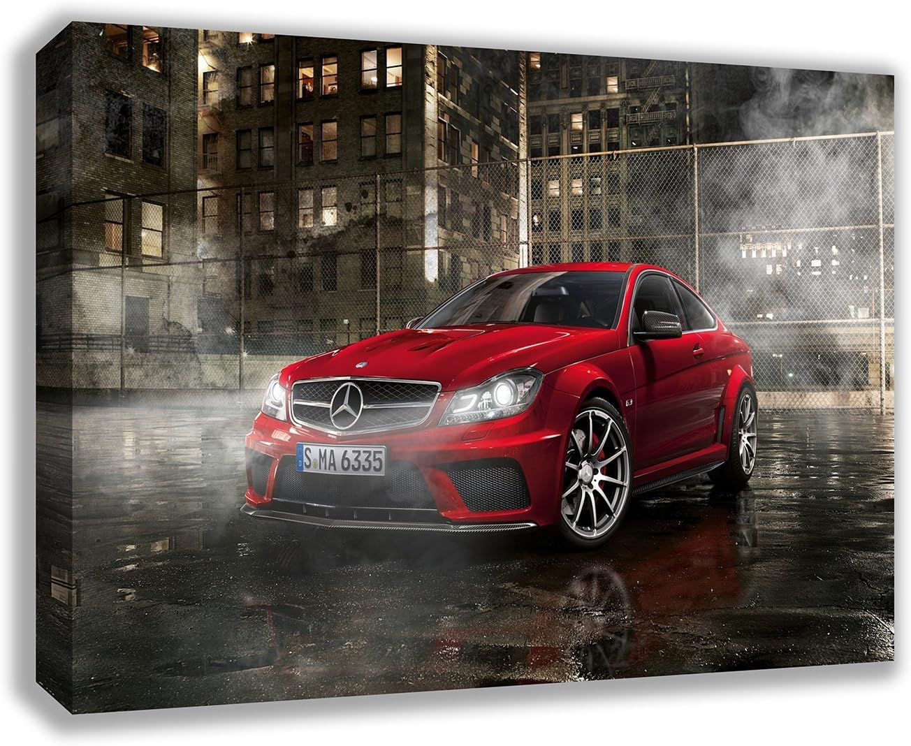 MERCEDES-BENZ C63 AMG BLACK SERIES COUPE CANVAS WALL ART (30" X 18")