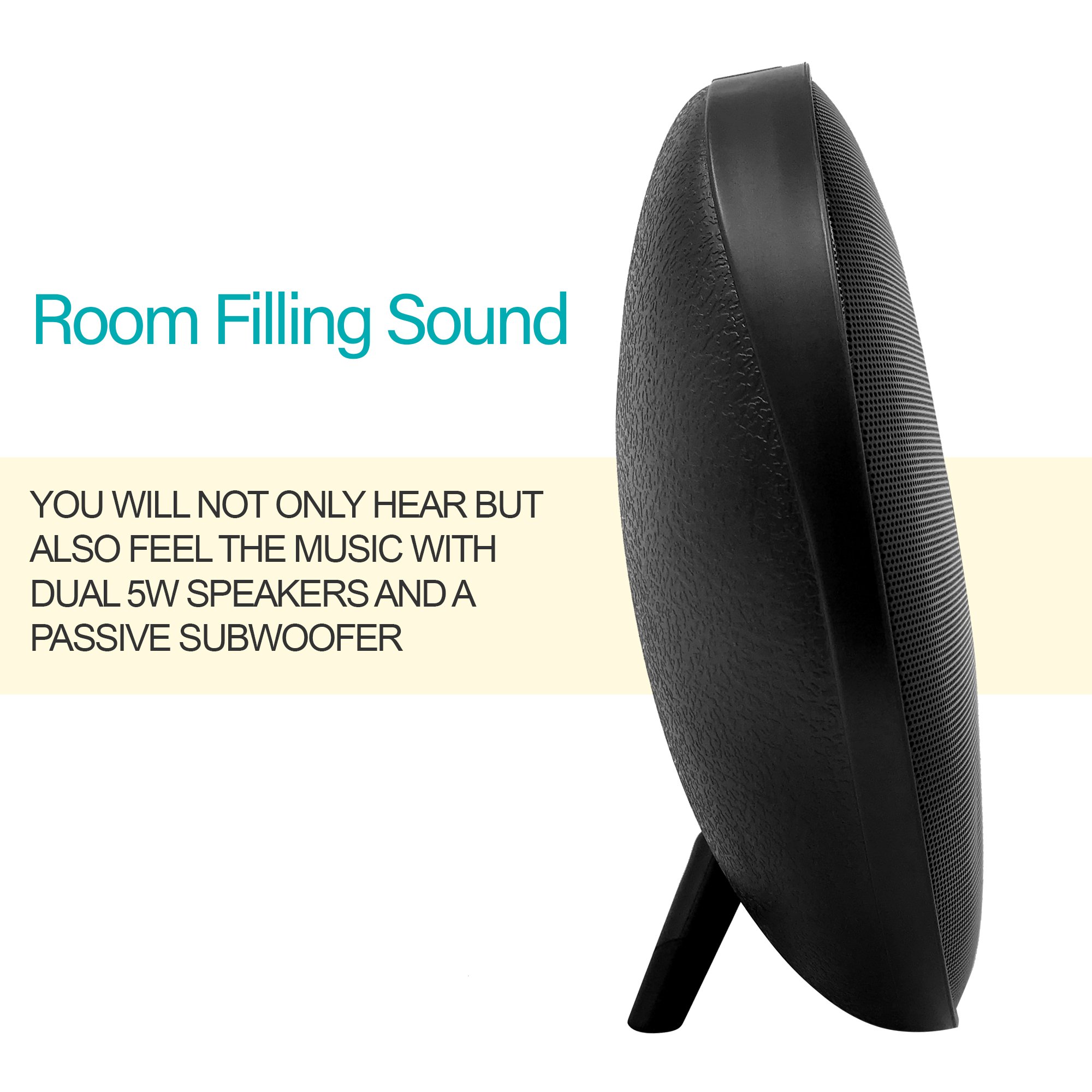 Betron E50 Bluetooth Speaker with Microphone, 10 Watt, Bass Driven Balanced Sound, Passive Sub