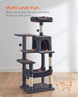 Feandrea Cat Tree Tower 143 cm Multi Level Plush Condo with 4 Scratching Posts view 3