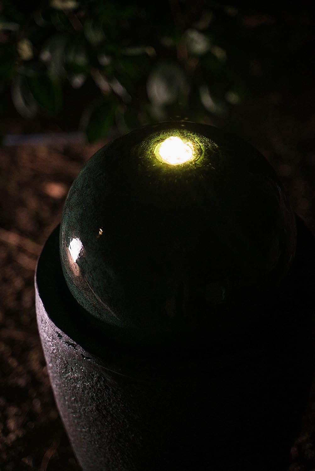 XBrand GE2612FTGN Modern Stone Textured Round Sphere Water Fountain w/LED Lights Indoor/Outdoor Décor, Green: Garden & Outdoor