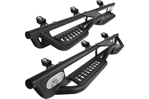 BINARY STAR Running Boards Compatible with Vehicle 2018-2026 Jeep Wrangler JL 4 Doors, 6 Inch Two-Stair Side Steps Truck Nerf Bars, Wrangler JL Carbon Steel Side Steps Truck Step Bars Estribos para