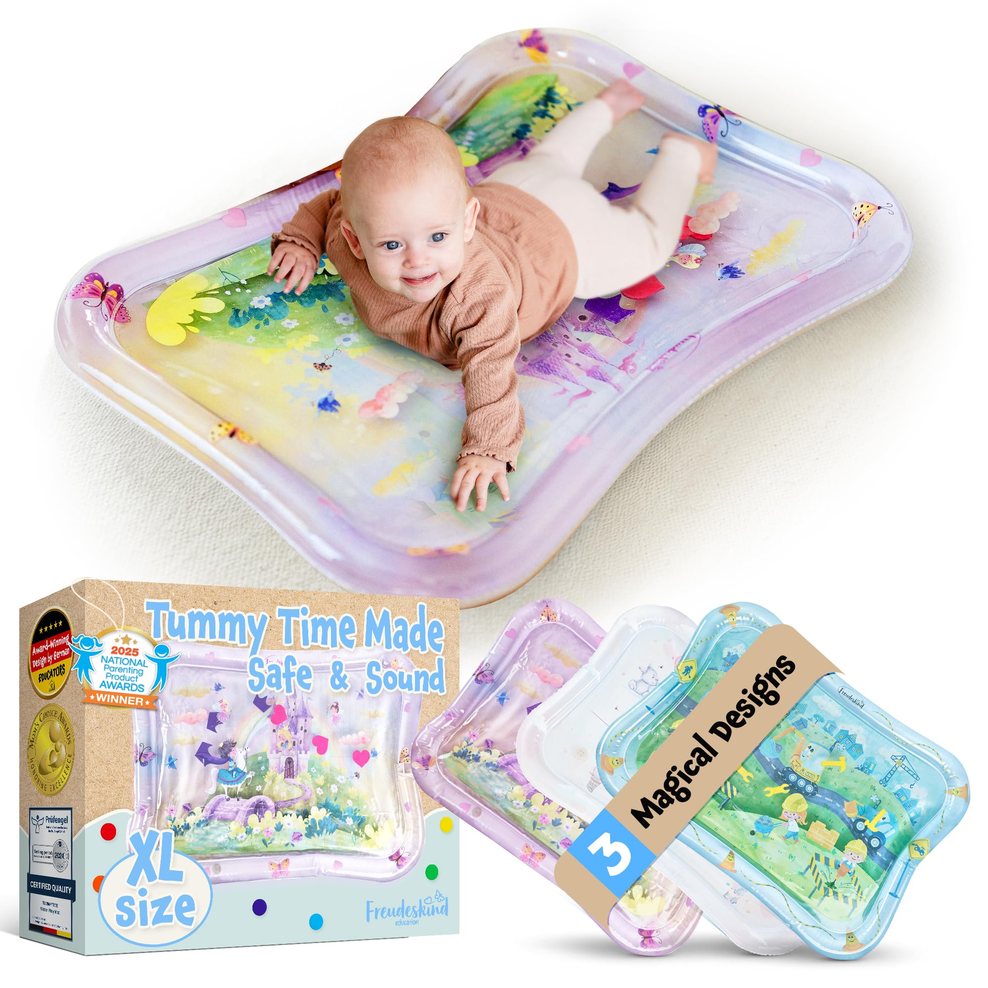 Photo 1 of Premium Water Play Mat XXL – Award-Winning Inflatable Tummy Time Water Mat – Sensory & Motor Development Designed by Professional Educators – Certified 100% Baby-Safe Materials - Pink