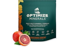 Optimize Minerals Multi Mineral Daily Formula – Magnesium, Electrolytes & Trace Mineral Supplement Powder - Gluten Free Vitamins Drink for Optimal Wellness - Blood Orange, 30 Servings