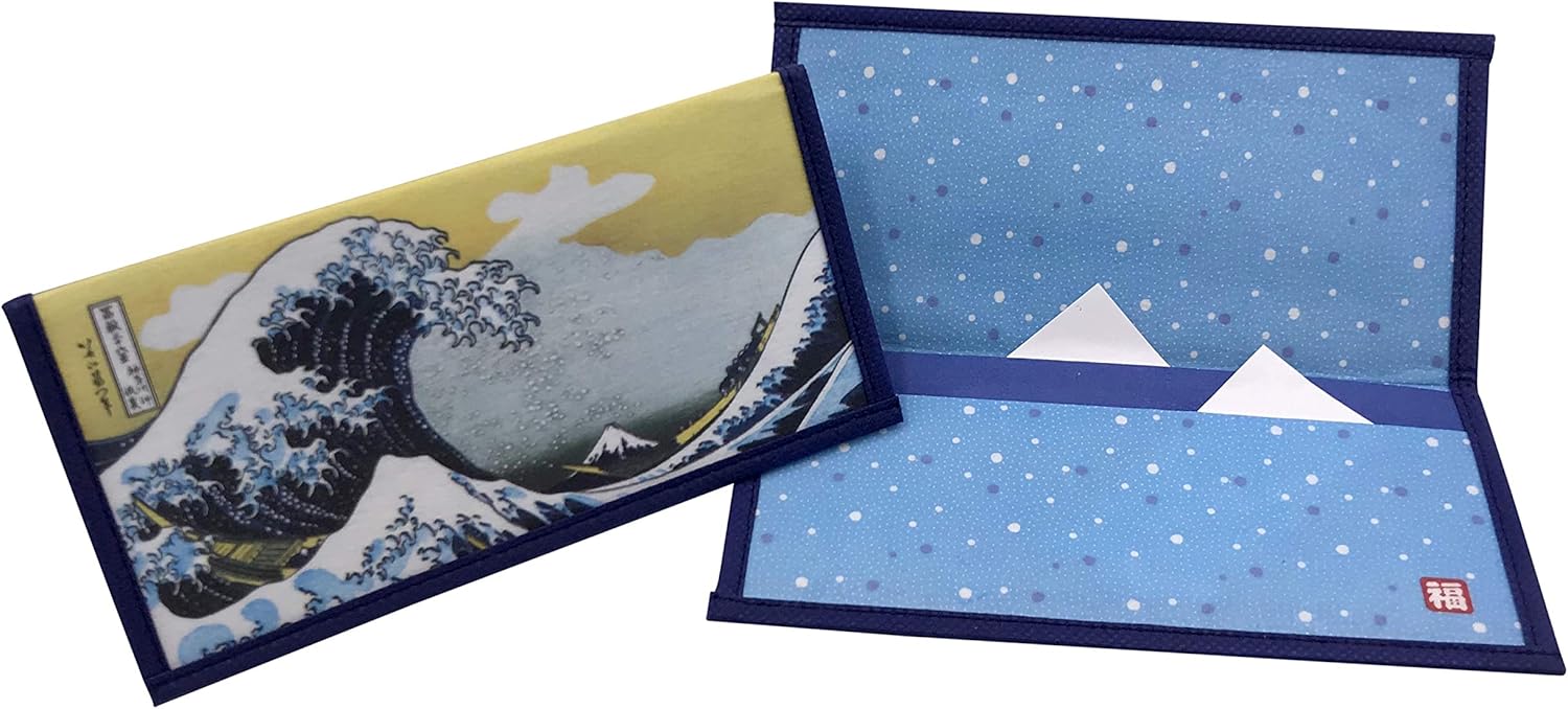 Set of 3 Japanese Rice Paper Wallets with Decorative Gift Boxes Made in