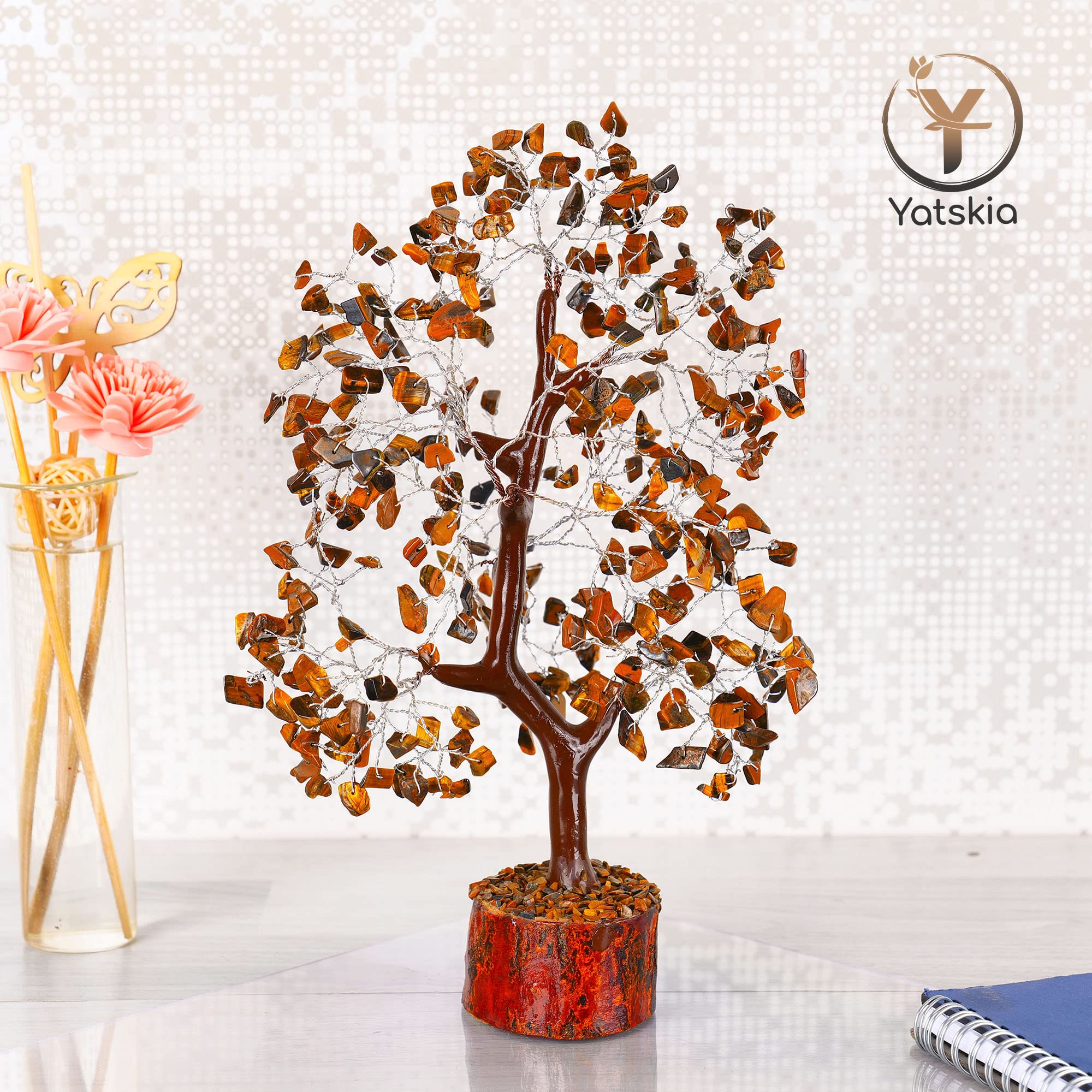 YATSKIA Tiger Eye Crystal Tree - Tree of Life