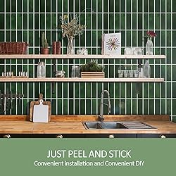 Crystiles Dark Green Peel and Stick Backsplach
