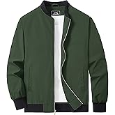 MAGCOMSEN Men's Bomber Jacket Lightweight Casual Zip Up Windbreaker Spring Fall Golf Coat with Pockets