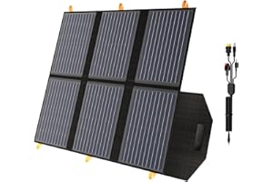 FLEXSOLAR 60W Portable Solar Panel for Power Station, 24% High Efficiency Foldable Solar Charger with QC3.0 USB-A PD3.0 DC Output, IP67 Waterproof Solar Panels for Camping RV, Power Outage (Without Generator)