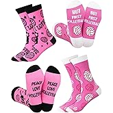 JenPen 2 Pairs Novelty Golf Volleyball Socks for Women Cotton Crew Socks Gift for Sport Lovers Birthday Xmas Favor