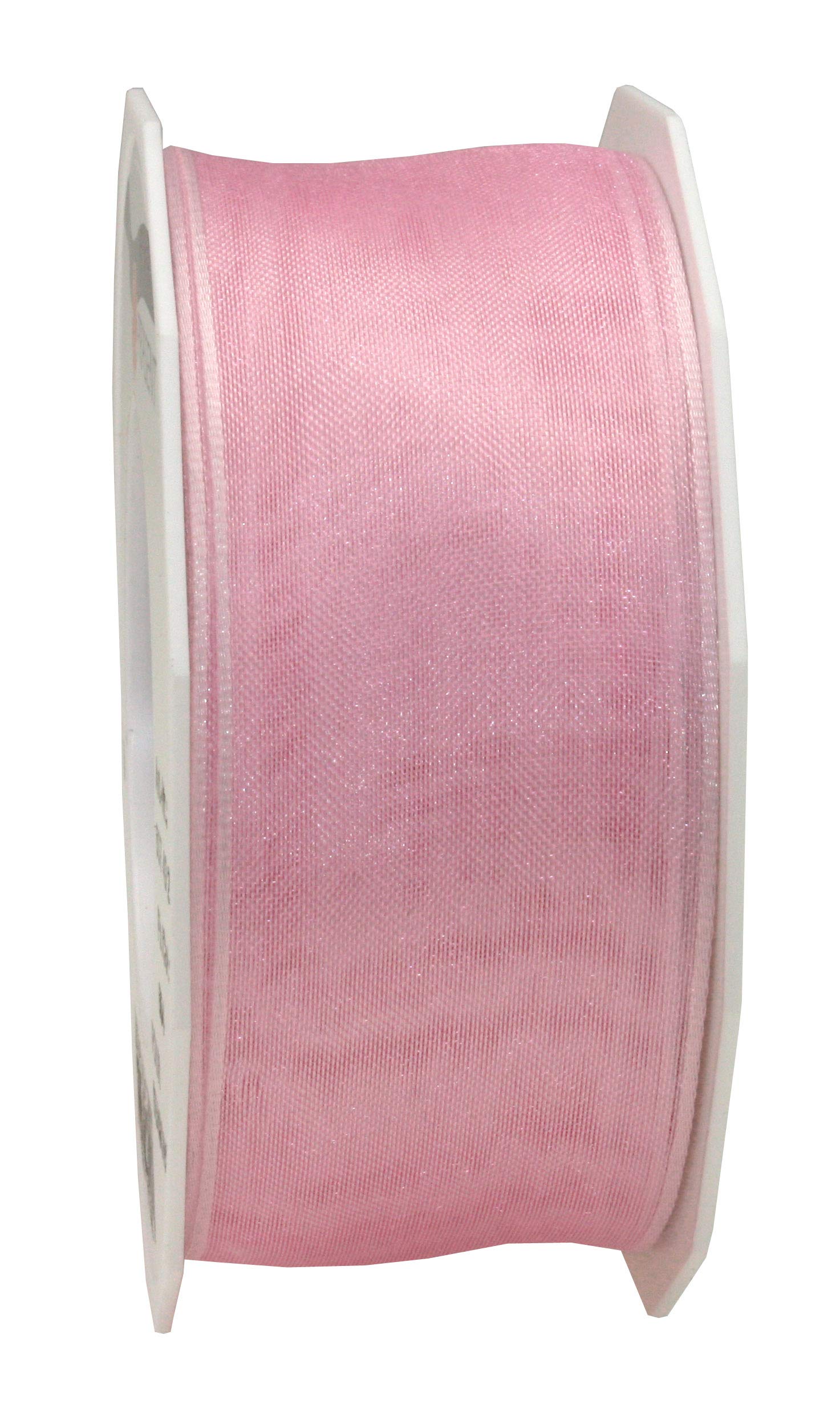 Präsent - Four Seasons Organza Wired Edge Ribbon Light Pink 40 mm Width, 25 m Length