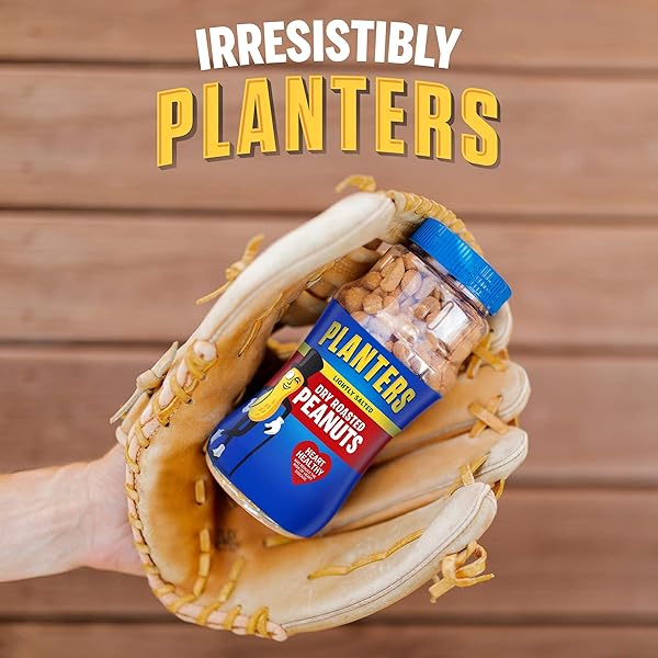 PLANTERS PEANUTS, DRY ROASTED PEANUTS, LIGHTLY SALTED SNACK MIX, SNACKS FOR ADULTS – 16 OZ. JARS, PACK OF 12 PLANTERS NUTS