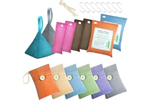 14 Pack Activated Charcoal Bags Odor Absorber, Bamboo Charcoal Air Purifying Bag, Odor Eliminator Air Fresheners for Home, TIMDAM Odor Absorber Bags for Car, Closet, Shoes, Pet(10x100g+4x200g)