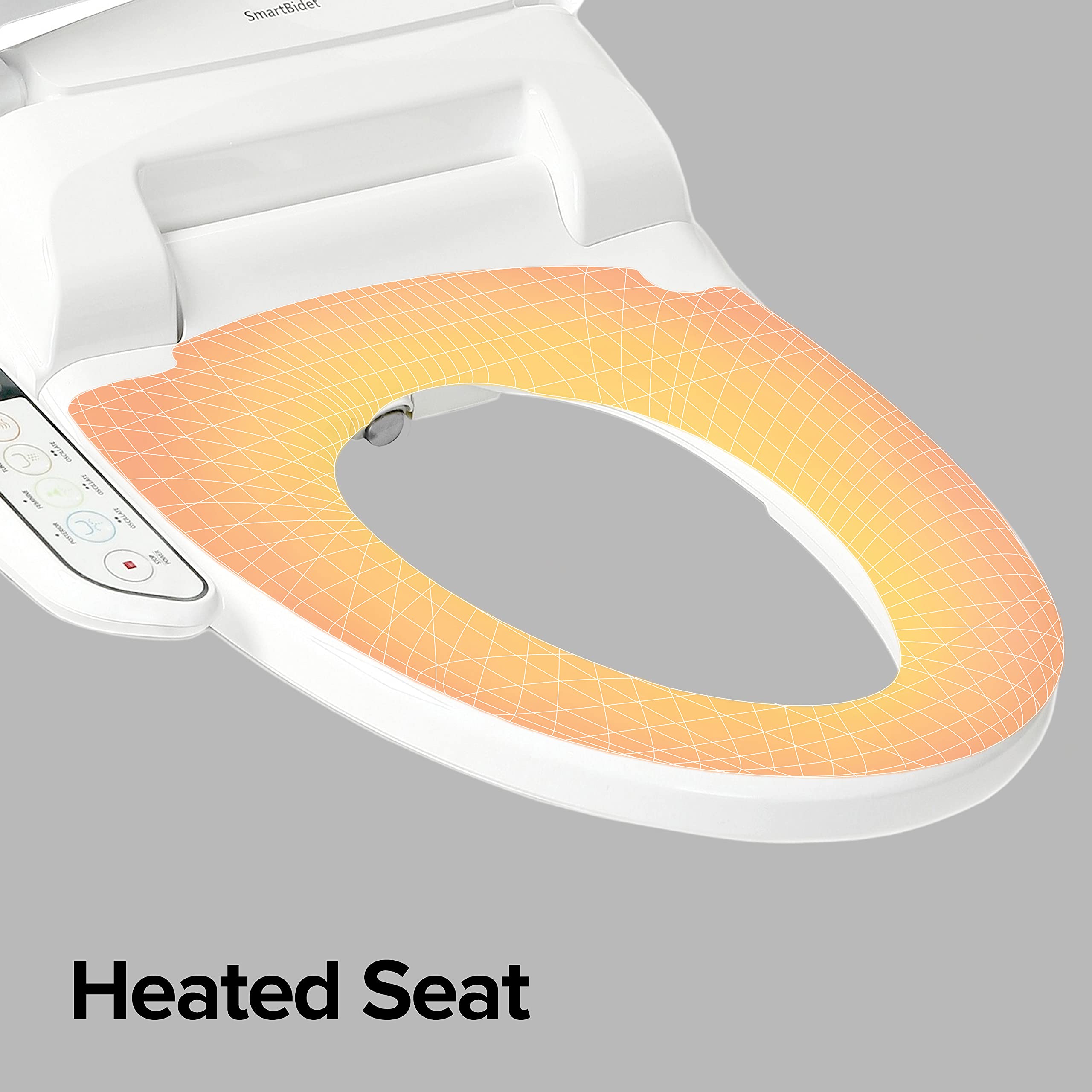 SmartBidet® SB-110 Electric Smart Bidet™ Seat for Elongated Toilets with Control Panel, Stainless Steel Nozzle with Removable Nozzle Cap, Child Wash Function, Slim and Strong Design