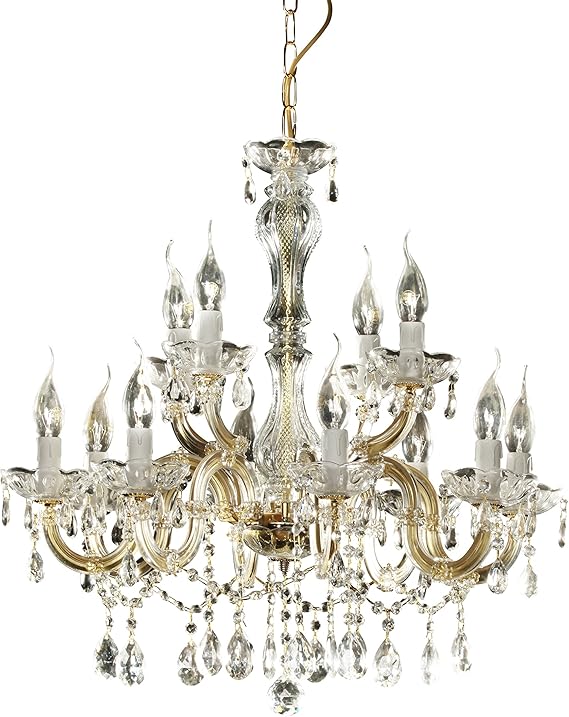 crystal chandelier 12 arms Ø60cm brass Amazon.co.uk Kitchen & Home