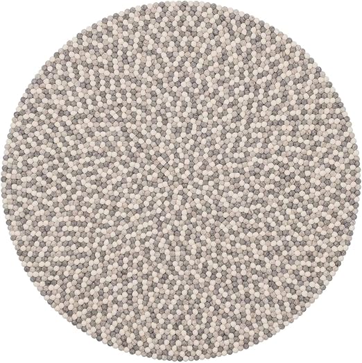Myfelt Hella Tapis Rond En Feutre Blancgris Feutrine