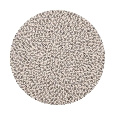Myfelt Hella Filzkugelteppich Rund O 120cm Hellgrau Amazon De