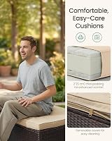 SONGMICS Garden Furniture Set PE Rattan Corner Sofa Table Cushions GGF005K05 view 6