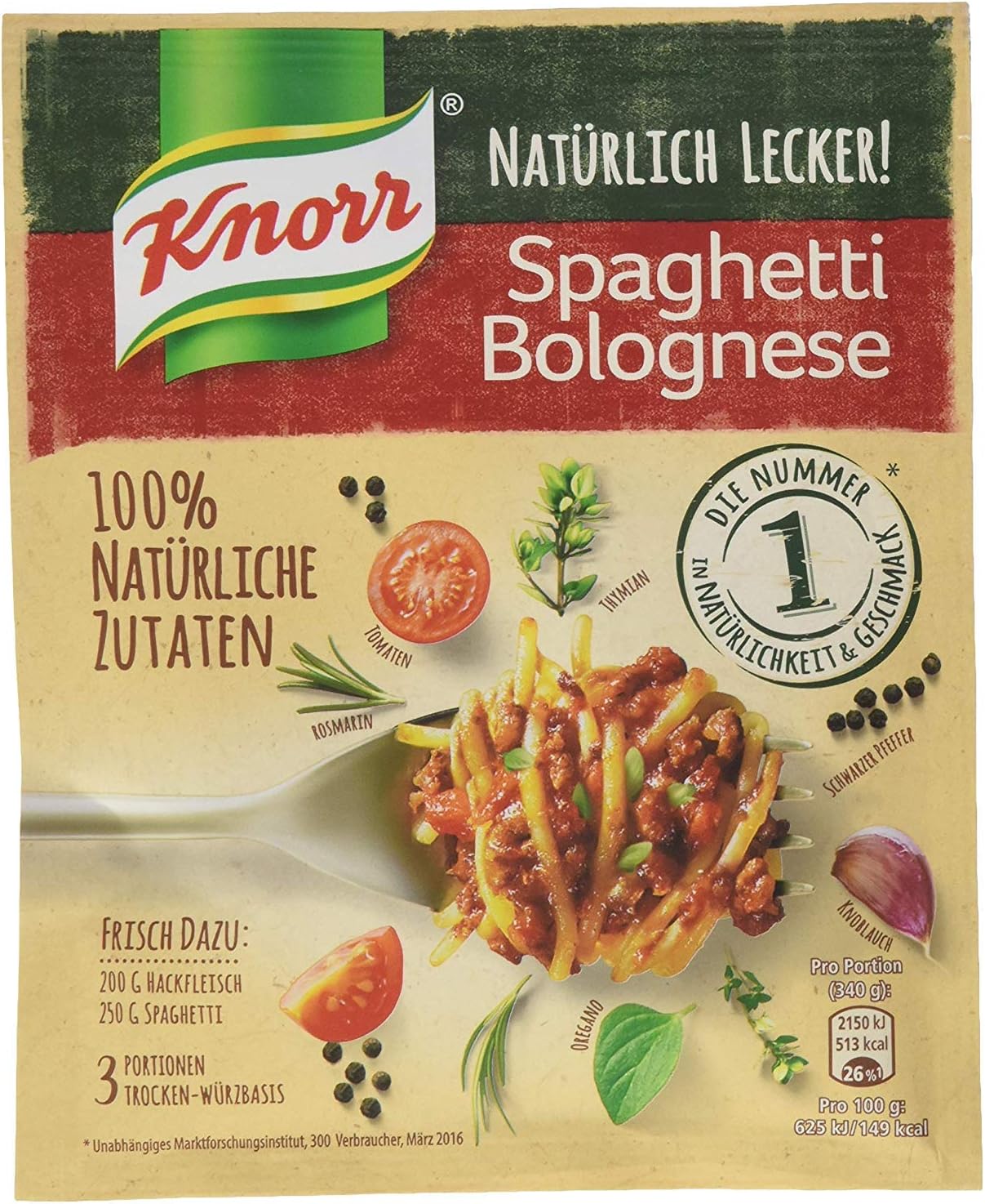 Knorr | Natürlich Lecker Spaghetti Bolognese 41g | Pack of 4
